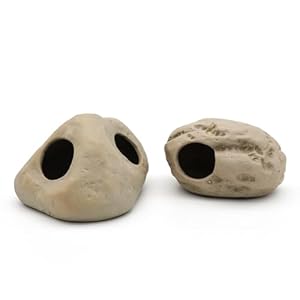 Aquarium Decorations Stackable Ceramic Cave Betta Fish Tank Accessories Rock Cave Decor 2-Piece Set