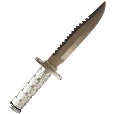 Whetstone Cutlery Survival Knife with Survival Gear, Silver Cover