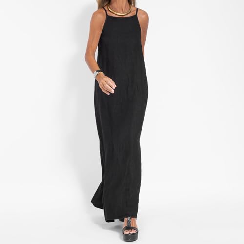 Long Loose Dress for Women,Women Flowy Maxi Dress Solid Color - Lightweight Split Beach Vacation Outfit2