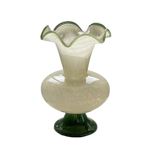 Vase en verre ondulé vintage YRYRYW idée cadeau décoration de maison élégante