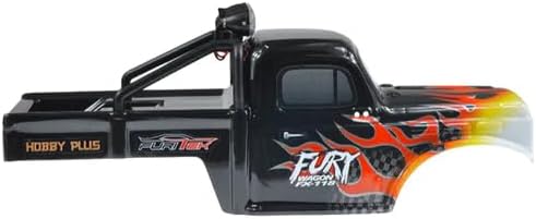 FURITEK Fury Wagon Body for FURITEK FX118 - Remote Control CAR, RC Crawler 1/18 Body Shells (HELIDIRECT) (Black with Flames)