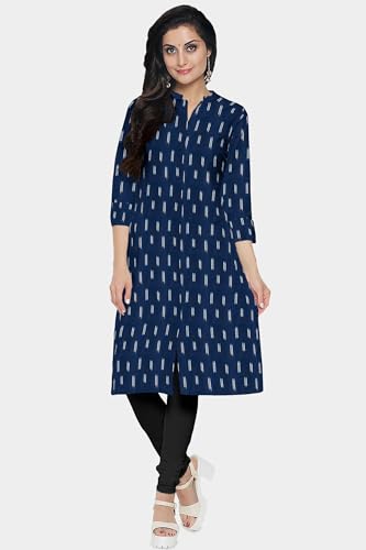 Image of Cotton Pochampally ikat unstitched blouse, Kurthi, long frock fabric material for women (1 meter, 2 meters & 3 meters)