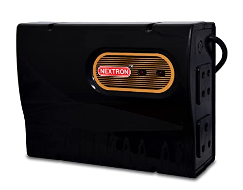 NEXTRON Voltage Stabilizer for Smart LED TV for 32/43/55 inchs+ Set Top Box+Home Theater System/Gaming Console (Black)(90-290Vwith 5 Years Warranty,