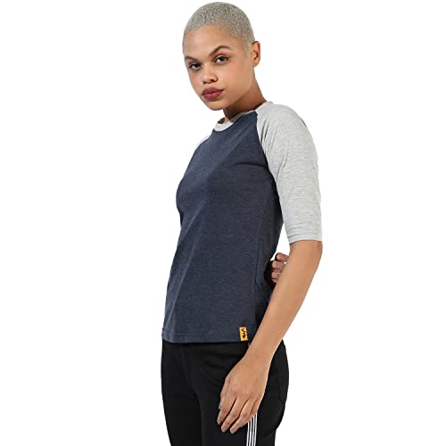 Image of Campus Sutra Women's Regular Fit Tops (CS23SS RGQS W PLN GRDN Navy Blue-01 M)