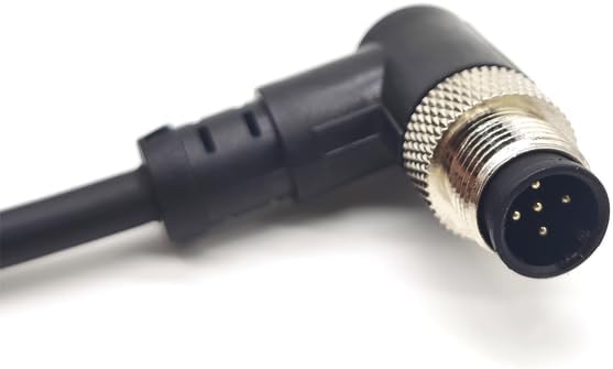 M12 5Pin Male Connector Cable, A Code Right Angle Molding Cable Male Aviation Sensor Electrical PVC Cable 125V 4A AC/DC Industrial Molded Cable AWG24（10Meter）