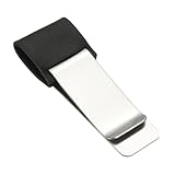 PATIKIL Pen Loop for Notebook, Stainless Steel Leather Pencil Holder Pen Clip for Notebook Traveler Journals Planner, Black