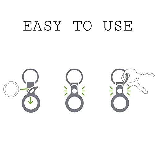 Image of Riggear Silicone Key Ring Holder Case Cover Compatible with Apple Airtag (White)