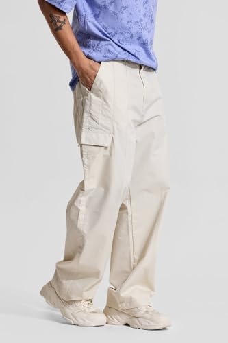 Image of SNITCH Button Closure Cotton Blend Light Weight Machine Wash Full Length Loose Fit Cargo Pants
