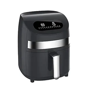 Air Fryer 1000W 3L Electric Hot Air Fryer Oven with LED Digital Screen Oil Free Nonstick Pot with Knob Timer Control Air Fryer EU Plug Black EU Plug-Layfoo