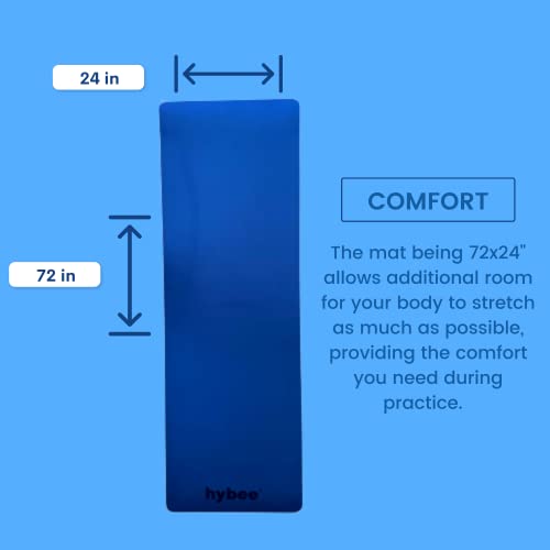 Hybee 1/4 Inch Thick Tpe Yoga Mat, Non-Slip Eco-Friendly Double Color Durable Fitness Exercise Workout Mat With Matching Carrying Strap & Carry Bag - Suitable For Home Workouts, Exercise, Pilates, Yoga, Gym, Outdoor Activities (Blue) #TOP1