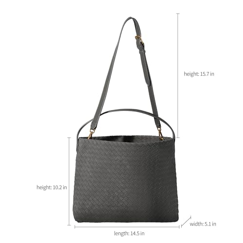 Image of Suede Hobo Bag for Women Hand-Woven Bag Made of Suede Fabric Casual Tote Bag