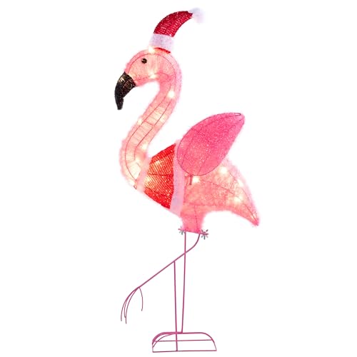 JOYIN 36 Inch Lighted Flamingo Yard Decorations Outdoor, 30 LED