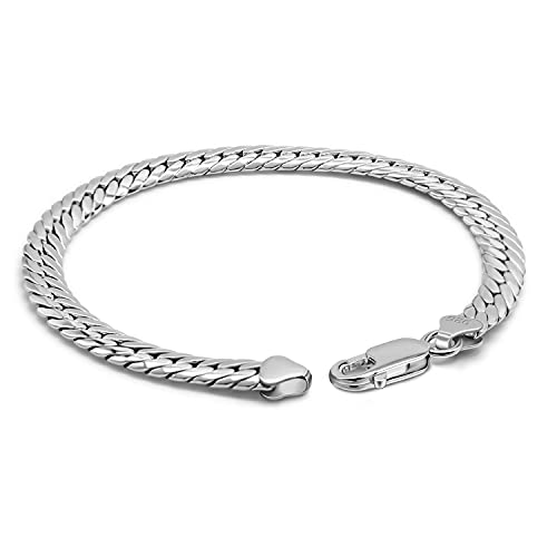 Pulsera de plata 925 estilo cadena serpiente 7 pulgadas miniatura 1