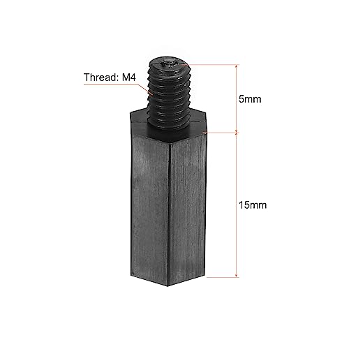 M2 Nylon Hex Standoff Screws & Nuts Kit - 100 Pack (6mm+5mm, Black) For PCB & Electronics