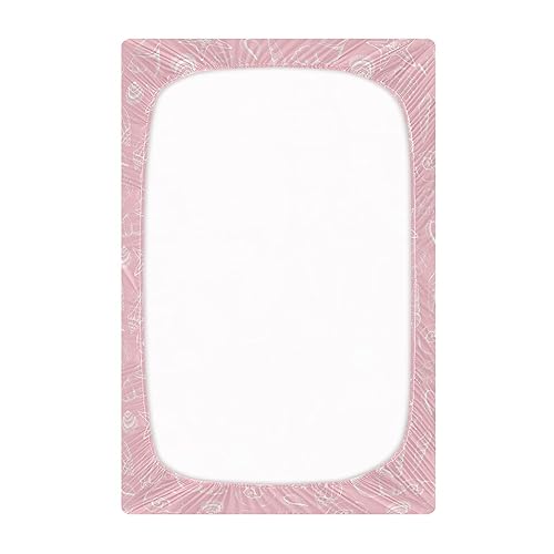 Image of Pink Seashells Crib Sheets for Boys Girls, 39x27 Inch Soft and Breathable Pack n Play Sheets, Portable Mini Stretchy Cribs Sheets