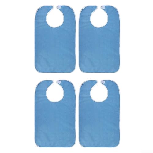 Pumixiy Delantal de alimentación para personas mayores con tela impermeable, babero multiusos para adultos para comidas y actividades de cuidado, delantal protector fácil de limpiar para ancianos y