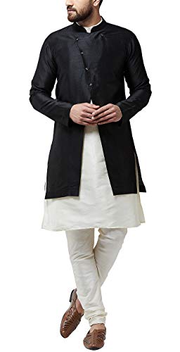 Image of SOJANYA (Since 1958 Men's Silk Blend Kurta Churidaar Pyjama & Jacket Combo