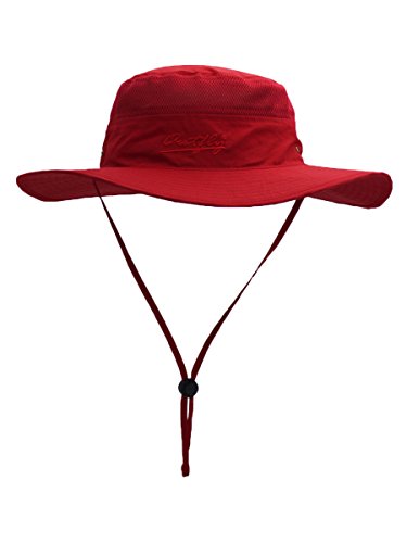 Sombrero para Hombre Mujer Verano Sombrero de Pescador Transpirable & Secado Rápido & Protectora del Sol - Rojo