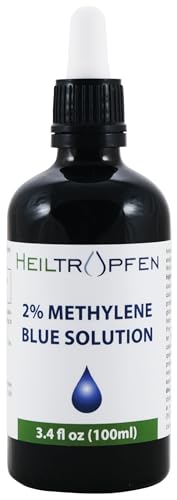 Alta concentración 2% Solución de azul de metileno - 100 ml | Ultraalta pureza | USP Ingredientes de calidad farmacéutica - Probado por terceros | sin formaldehído | Botella de vidrio | Heiltropfen®