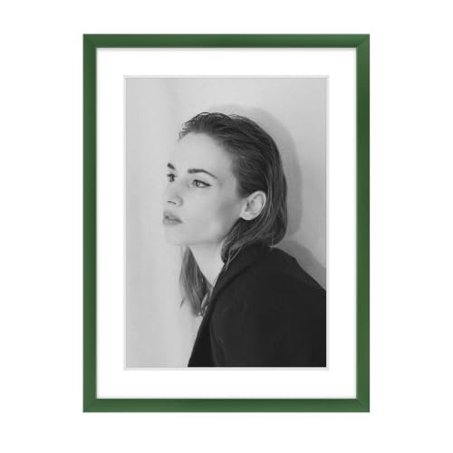Golden State Art 6x8 Green Aluminum Frame with White Mat, Real Glass