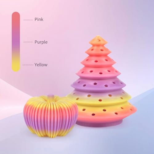 Image of iSANMATE Rapid Translucent PLA Filament 1.75mm, Multicolor Rainbow PLA, Dimensional Accuracy ±0.02mm, 1kg Spool-Autumn Pumpkin