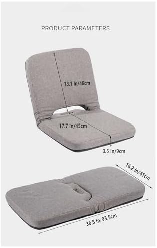 Folding Stadium Seat Cushion with Strong Back Support, 5 Reclining Positions, Multifunctional Bleacher Chair for Indoor/Outdoor, Boat, Canoe, Kayak Seating