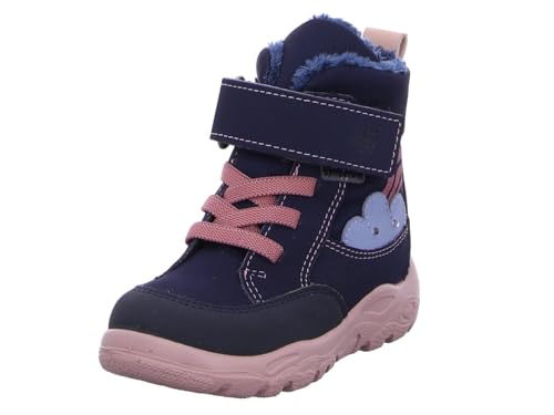 RICOSTA Botas para niña Milli, zapatos para aprender a andar para niños, anchos, plantilla suelta, Sympatex, luz intermitente, Nautic 170, 26 EU Ancho