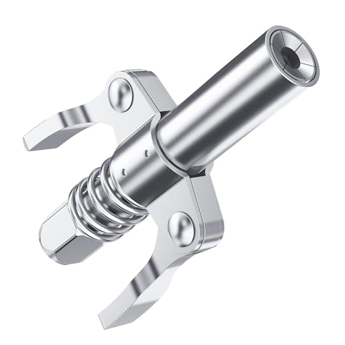 GATTLELIC High-Pressure Grease Gun Coupler with Double Handle Tip - 10000 PSI, Leak-Proof Thickened Jaws, 1/8' NPT Compatible