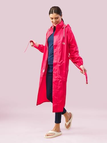 Image of LUX VENUS Solid Long Raincoat for Women