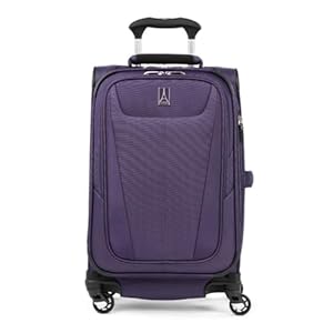 Travelpro Maxlite 5 Softside Expandable Carry on Luggage with 4 Spinner Wheels, Lightweight Suitcase, Men and Women, Imperial Purple, Carry On 21-Inch