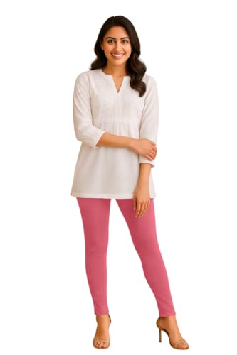 Image of Amazon Brand - Anarva Women's Super Cotton Combed Slim Fit Elastane Stretch Comfort Ankle Length Leggings with Ultrasoft Waistband