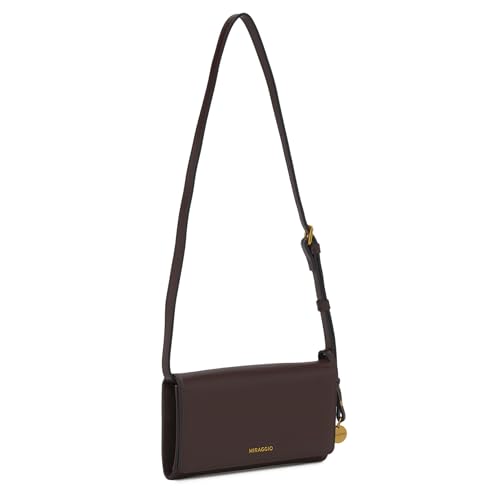 Image of Miraggio Carly Wallet with Adjustable & Detachable Strap | Two Main Compartments | 4 Card Slots | Women Wallets | Gift Items for Women (Brown)