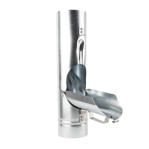Baumeister.tech Fallrohrklappe DN100 mit Sieb Ø 100 mm verzinkter Stahl Regenklappe mit Laubfilter Wasserklappe für Fallrohr Regenwasser Nutzung