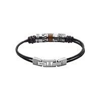 Fossil Bracciale Da Uomo, Lunghezza: 20 + 1,5 Cm Bracciale In Acciaio Inossidabile Argento,...