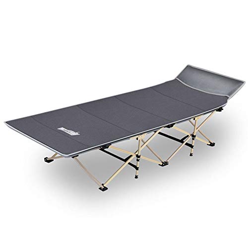 ZSYUN Oxford Portable Folding Bed Camping Cot Home Lounging Storage Bag Living Room Chair (Color : Gray, Size : 190 * 67 * 35cm)