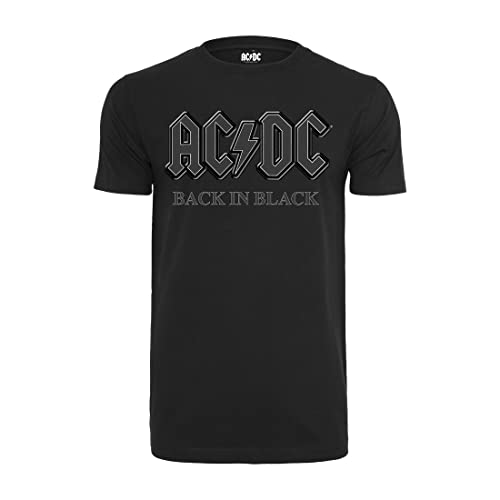 MERCHCODE ACDC Back in Black Tee T-Shirt Homme - Les Beatles, Paul McCartney, John Lennon, RIngo Starr, George Harrison MERCHCODE ACDC Back in Black Tee T-Shirt Homme – Image 6
