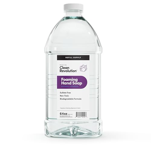 Image of Clean Revolution Foaming Hand Soap Refill Supply Container, Ready to Use Formula, Natural Lavender Fragrance, 64 Fl Oz (Pack of 1)