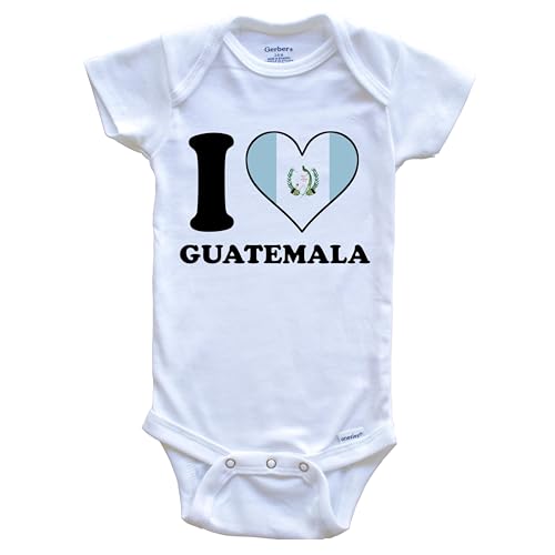 I Love Guatemala Guatemalan Flag Heart One Piece Baby Bodysuit