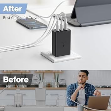 Image of Original 65W 3 Port Multi Port with SuperFast Charging Technology Adapter Compatible for Sam Sung S23 Ultra,S23 Plus,S23,S22 Ultra,S22 Plus,S22,S20FE,A72,A52,A32,F23,F62 (DP119)