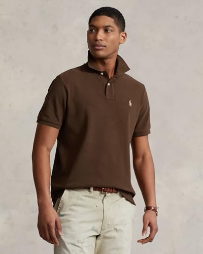 Image of POLO RALPH LAUREN Men's New Classic Fit Polo Shirt (US, Alpha, X-Large, Regular, Regular, Nutmeg Brown)