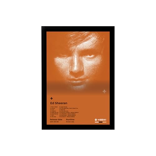 Image of BLINKART ED SHEERAN-+ Wall Photo Frames | Wall Art for Bedroom, Living Room, Studio or Office | Album Cover Print with Spotify Song Link QR Code | Gift for Fans - 8x12 In