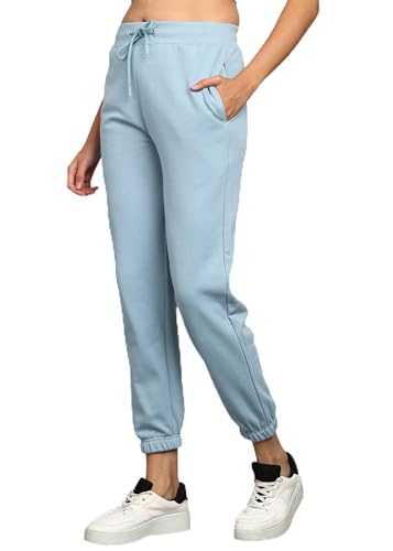Image of Alan Jones Clothing Women's Regular Fit Cotton Trackpants | All Day Comfort | Joggers with Drawstring Waistband & Side Pockets