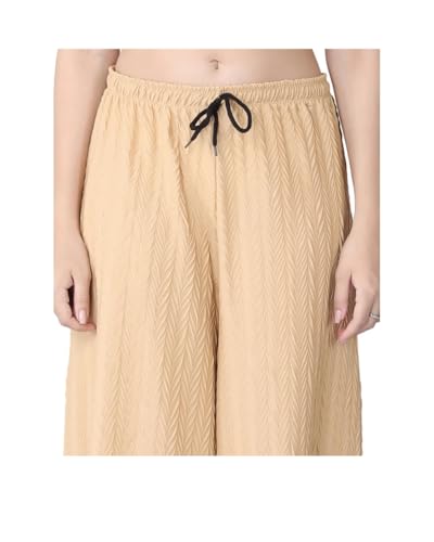 Image of Pack of 2 Women Palazzo Pants | Wide Leg Loose Fit | Combo Pack | Free Size M-3XL | Stretchable Waist | Casual Wear, Office Wear, Home Wear Palazzo
