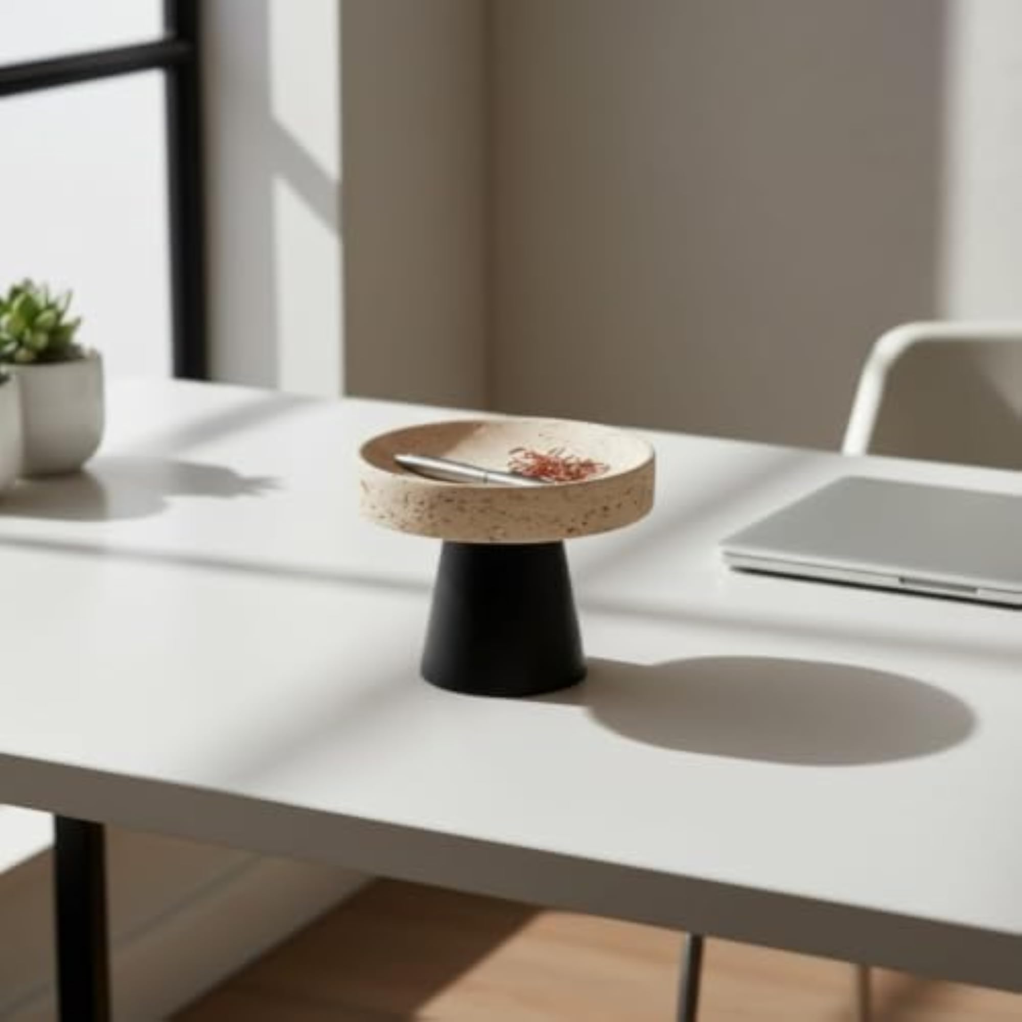 Decorative Stone Tray with Pedestal for Elegant Home Styling