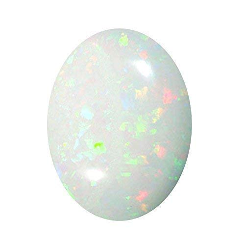 Gems 4.25 Ratti / 3.32 Carat Opal Stone Certified Natural Oval White Australian Opal Dudhiya Gemstone