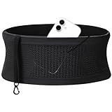 ランニングポーチ ウェストポーチ スマホポーチ 軽量 揺れない ランニング ウォーキング サイクリング アウトドア 旅行 (ブラック, M) [並行輸入品]