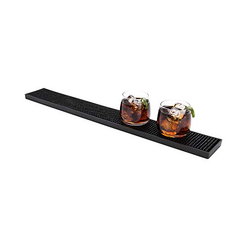 Restaurantware Bar Lux 23.6 Inch x 3.1 Inch Bar Spill Mat 1 Non Slip Bar Service Mat - Durable No Spill Black Rubber Bartender Mat For Cocktails Or Drinks by Restaurantware - Used condition - US$9.30