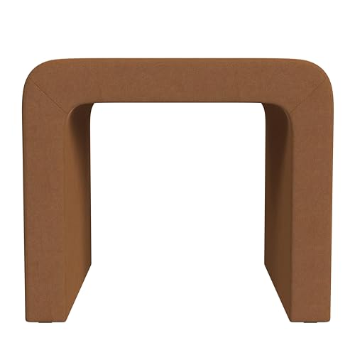 Image of HomePop 22 inch Modern Arch Velvet Ottoman - Rust Orange
