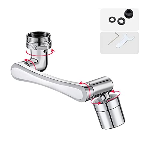 ZStarlite Aireador Grifo Giratorio 1440°, Giratorio Aireador, Aireador Grifo Cocina, Universal Extension Difusor con 2 Modos de Chorro, Adaptador Grifo Lavabo, para Baños y Cocinas, Rosca 20/22/24 mm