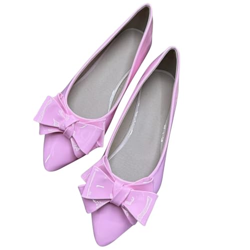 Image of TN TANGNEST Flats Shoes Women Comfort Casual Loafers | Classic Pointed Toe Bowknot Flats Cute Slip On Flats, Wear to Work Travel Walk